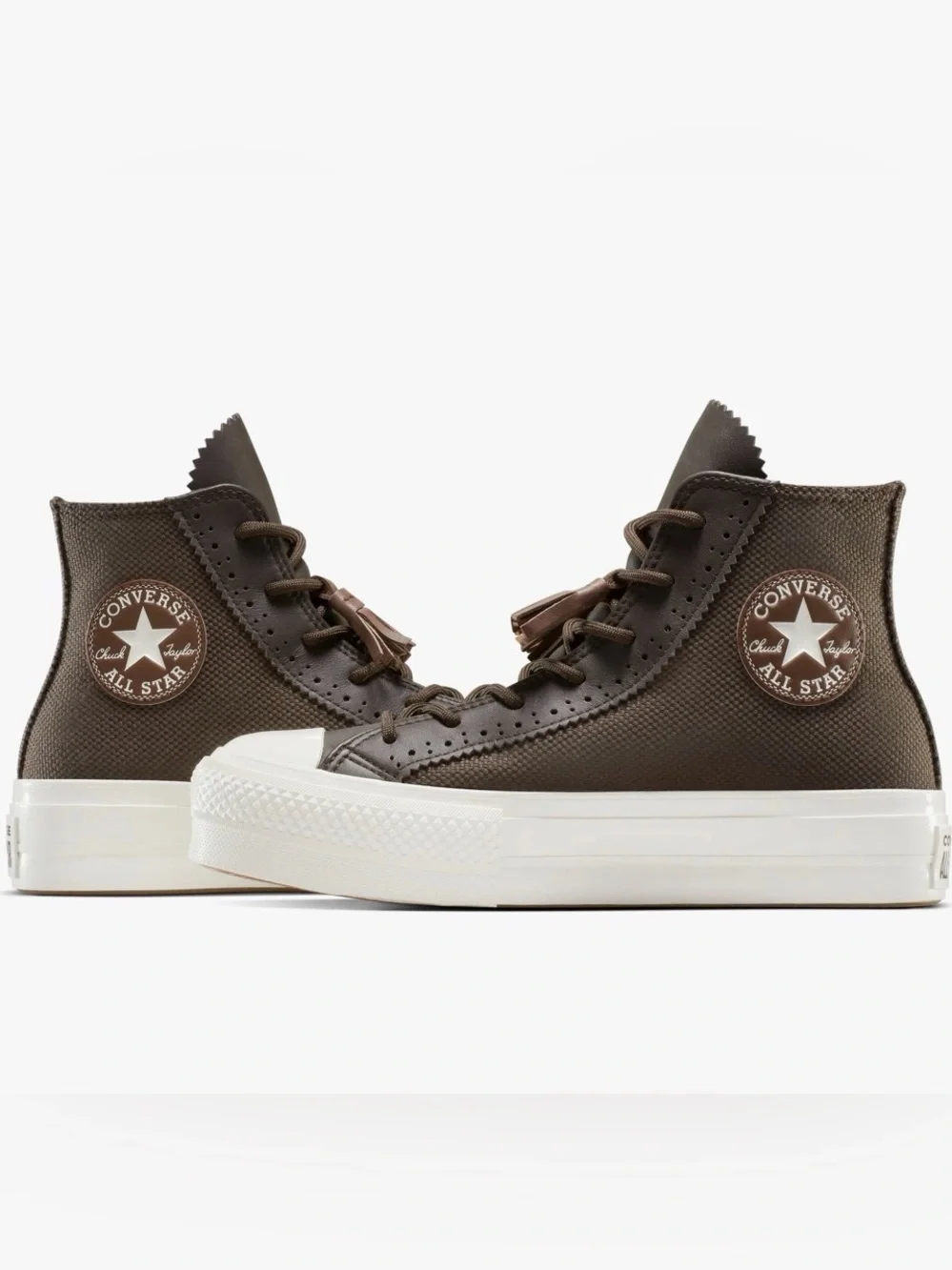 Converse Chuck Taylor All Star Lift Platform High Top Tassels Brown NWOB SZ 8